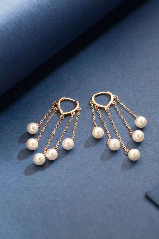 Moti-Hanging-Rose-Gold-Earring