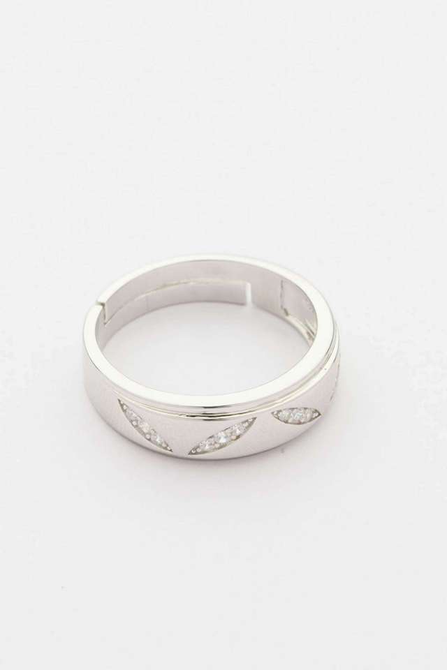 Leaf-Petal-Silver-Stone-Men-Ring