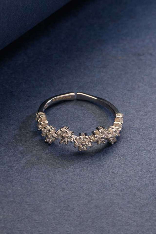 Silver-White-Stone-Embellished-Adjustable-Ring