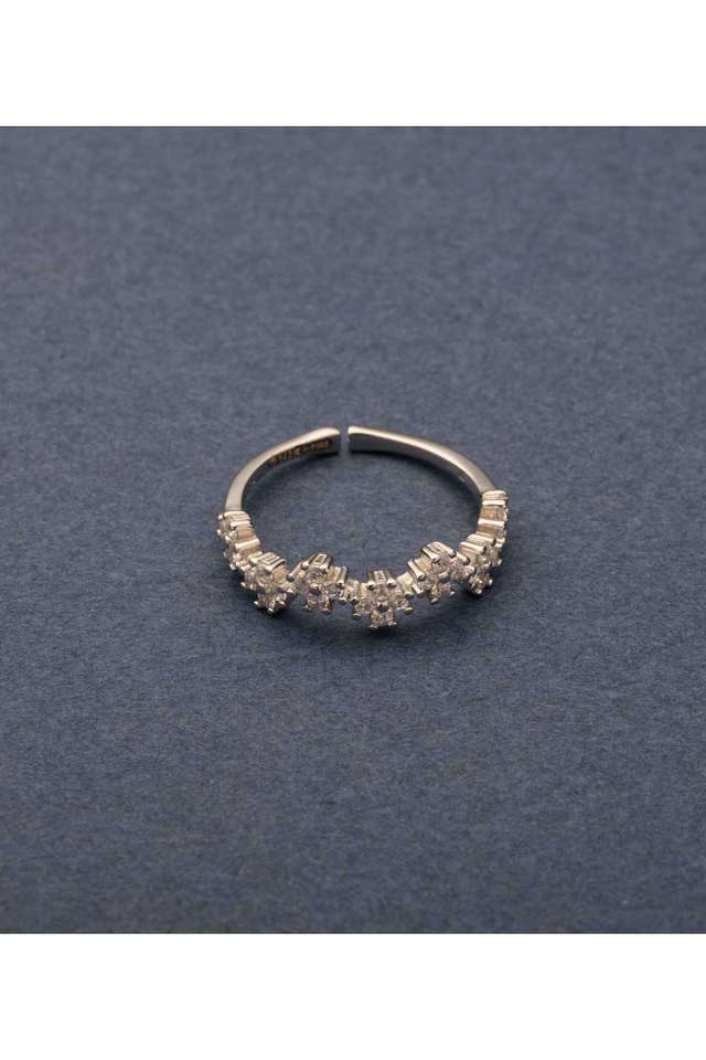 Silver-White-Stone-Embellished-Adjustable-Ring