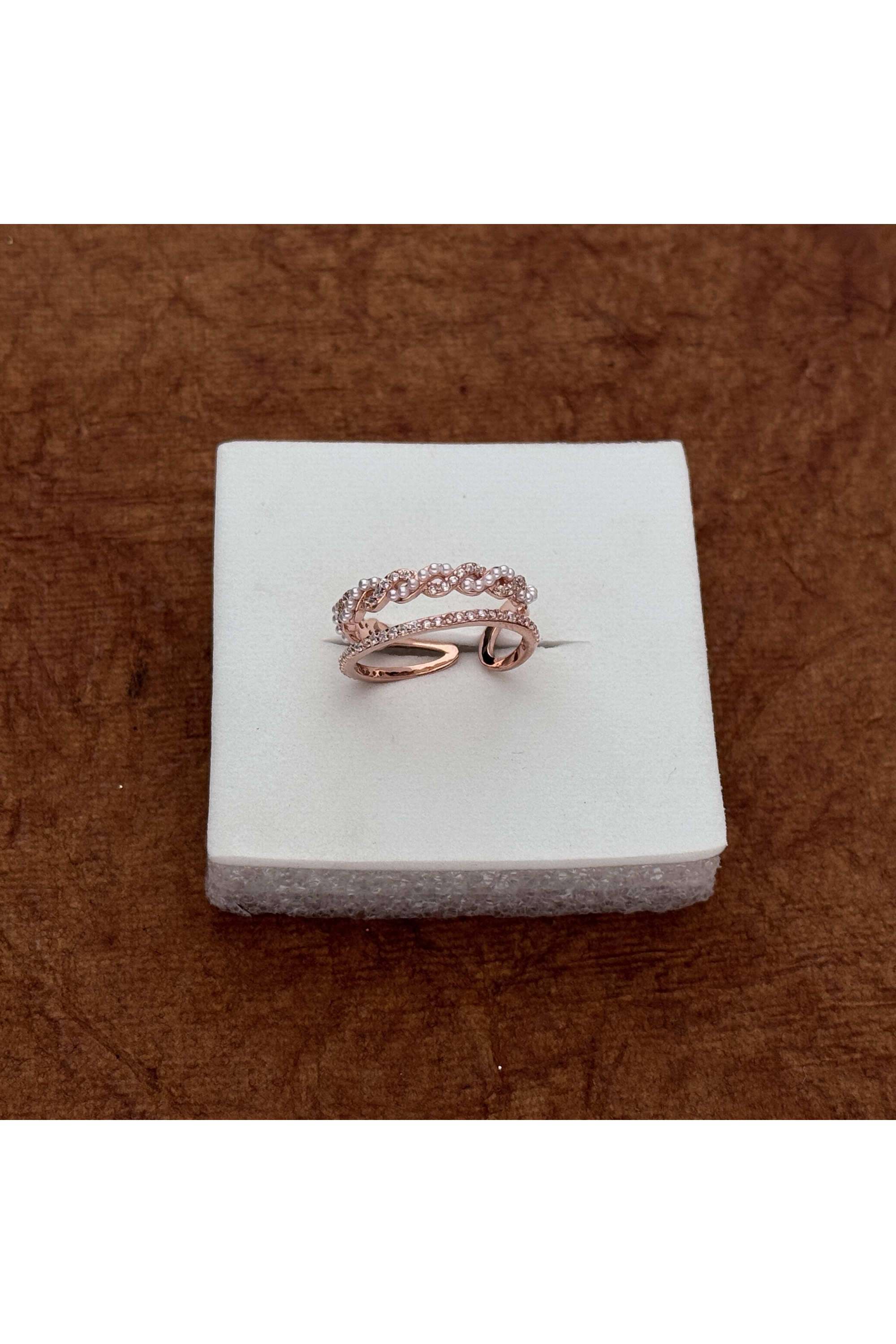 Rose-Gold-Collection-Silver-Casual-Wear-Women-Opulent-Touch-Finger-Ring