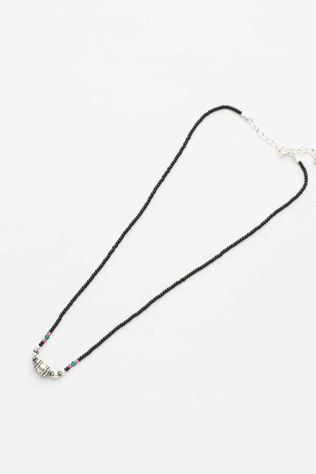 Silver-Multicoloured-Beads-Mangalsutra