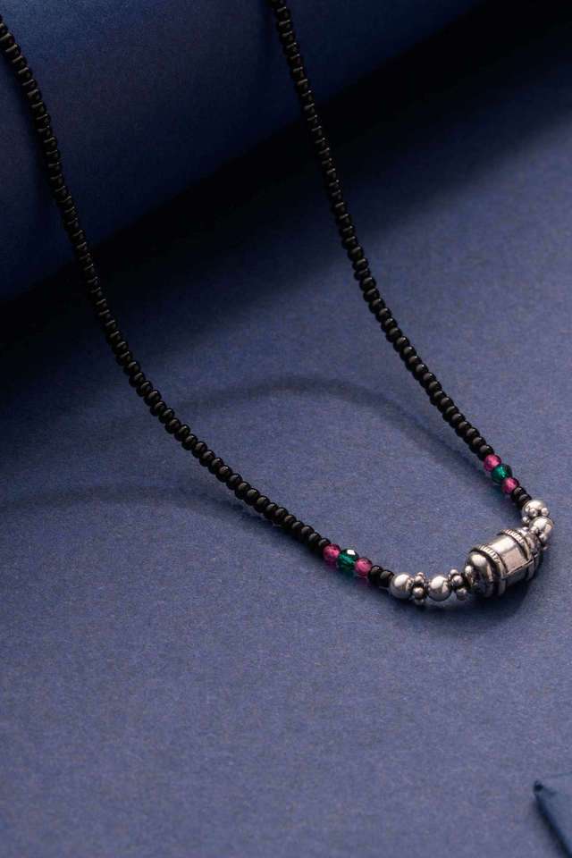 Silver-Multicoloured-Beads-Mangalsutra