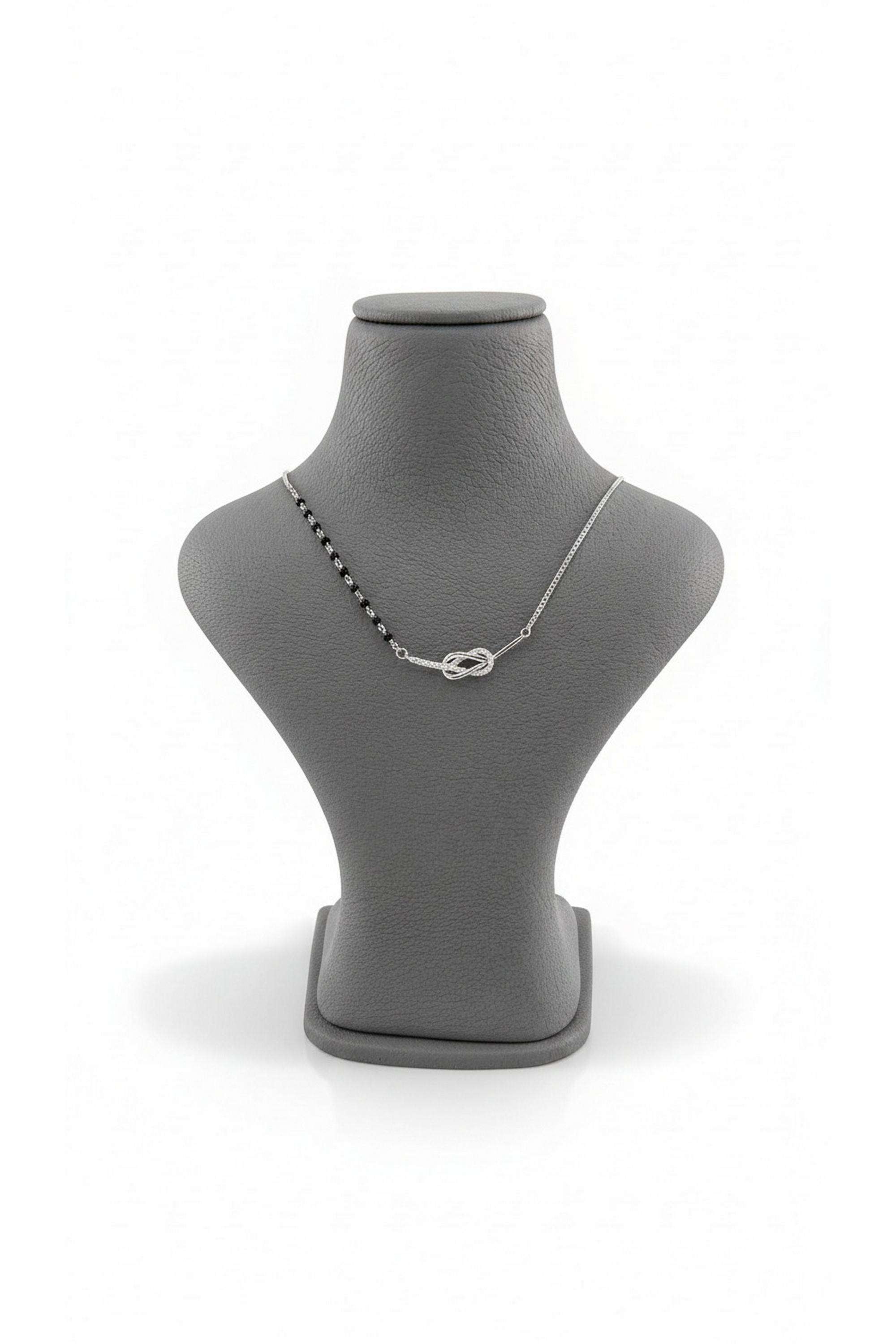 Silver-Spring-Ring-Fusion-Wear-Women-Infinity-Knot-Mangalsutra