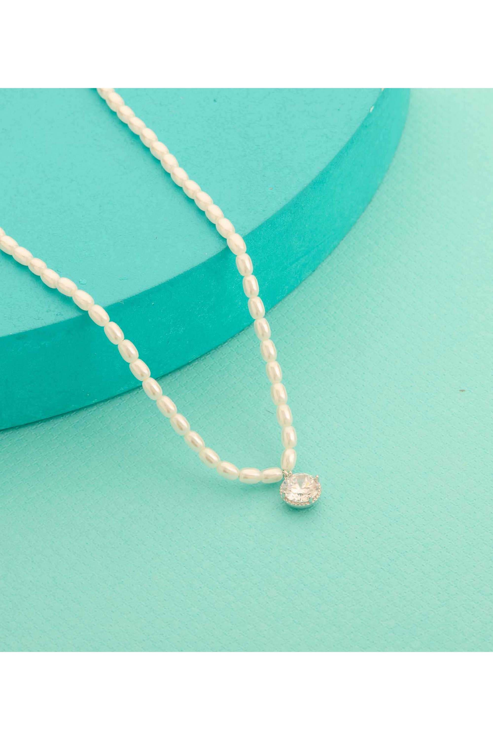 Silver-Casual-Wear-Women-Velvet-Spark-Necklace
