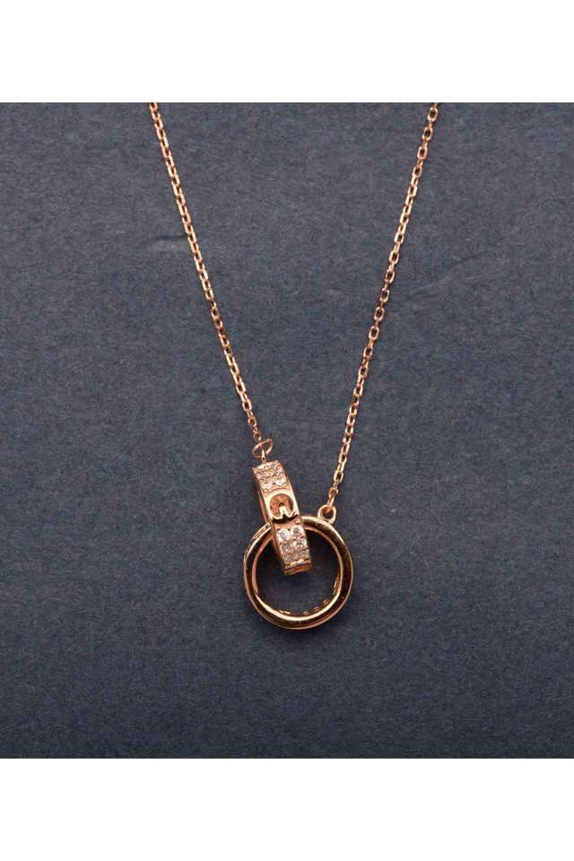 Roman-Dual-Ring-Rose-Gold-Stainless-Steel-Necklace