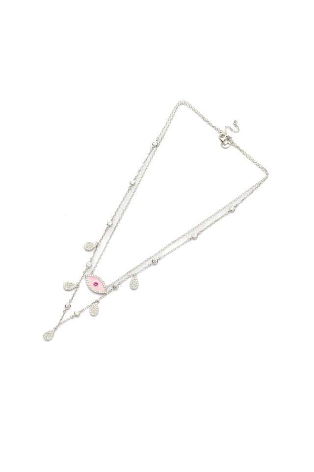 Silver-Evil-Eye-Boho-Queen-Necklace-Set