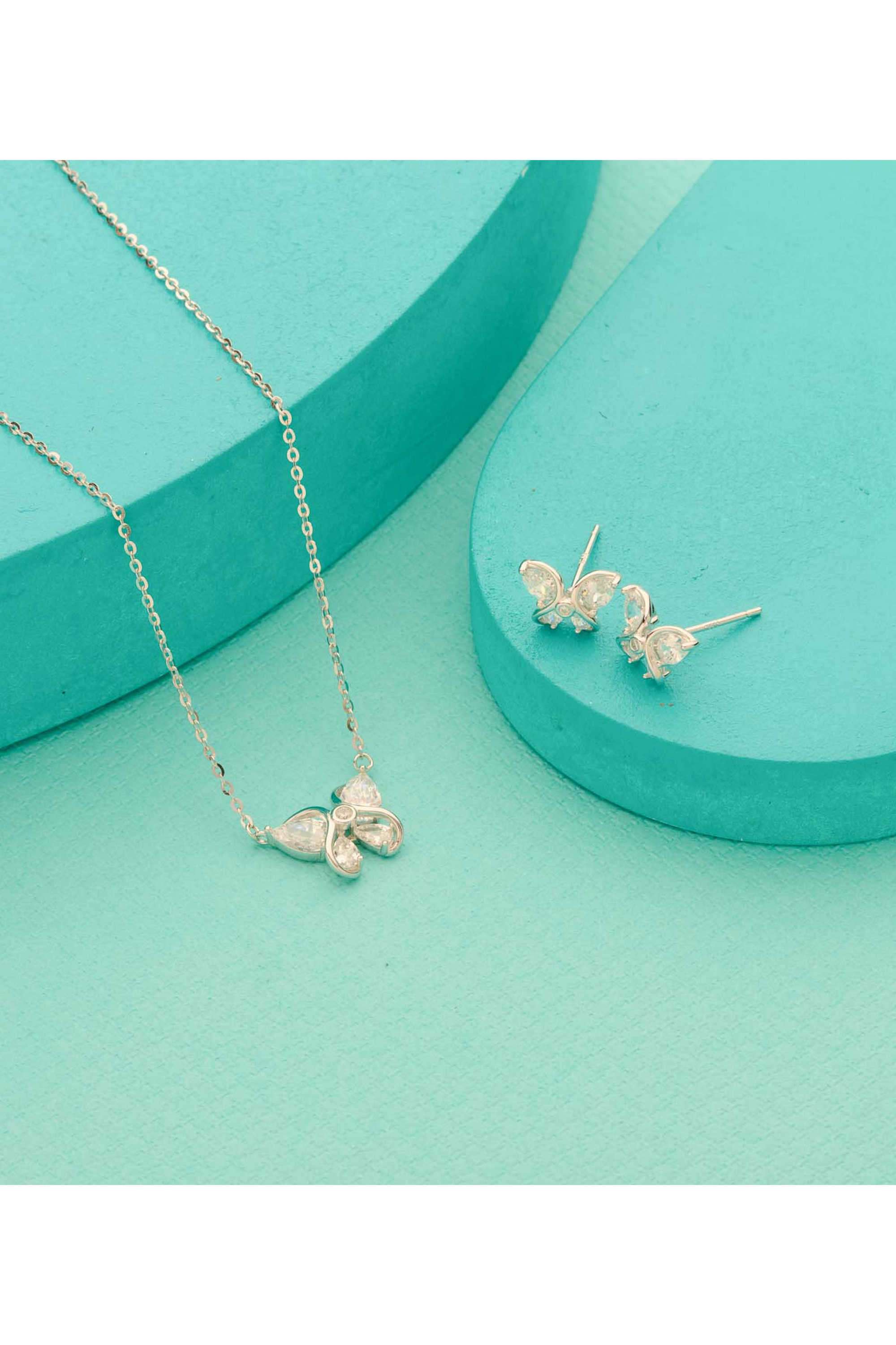 Silver-Casual-Wear-Women-Aurora-Mist-Necklace-Set