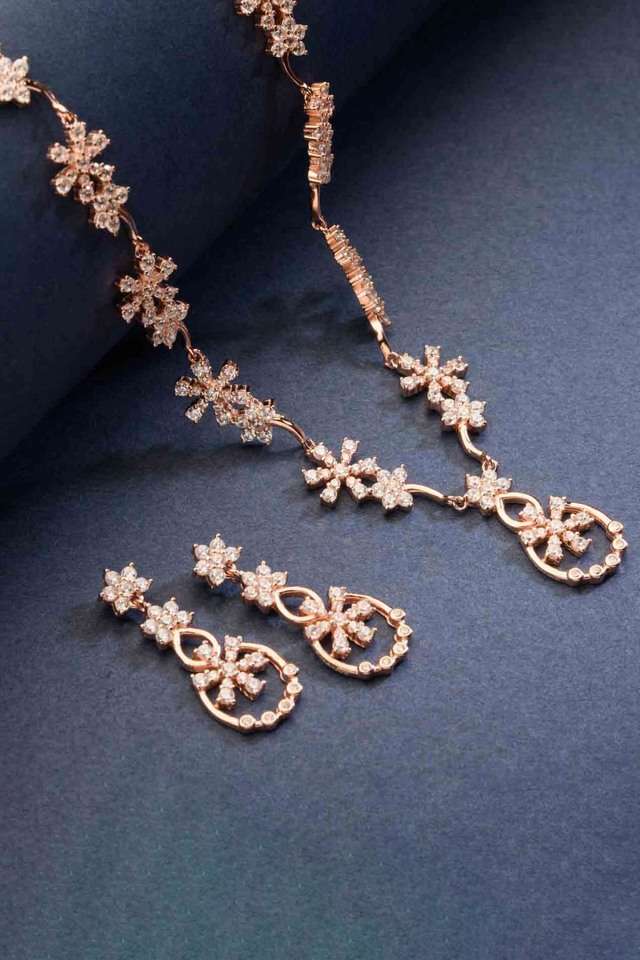 Rose-Gold-Multiple-Diamond-Heart-Necklace-Set