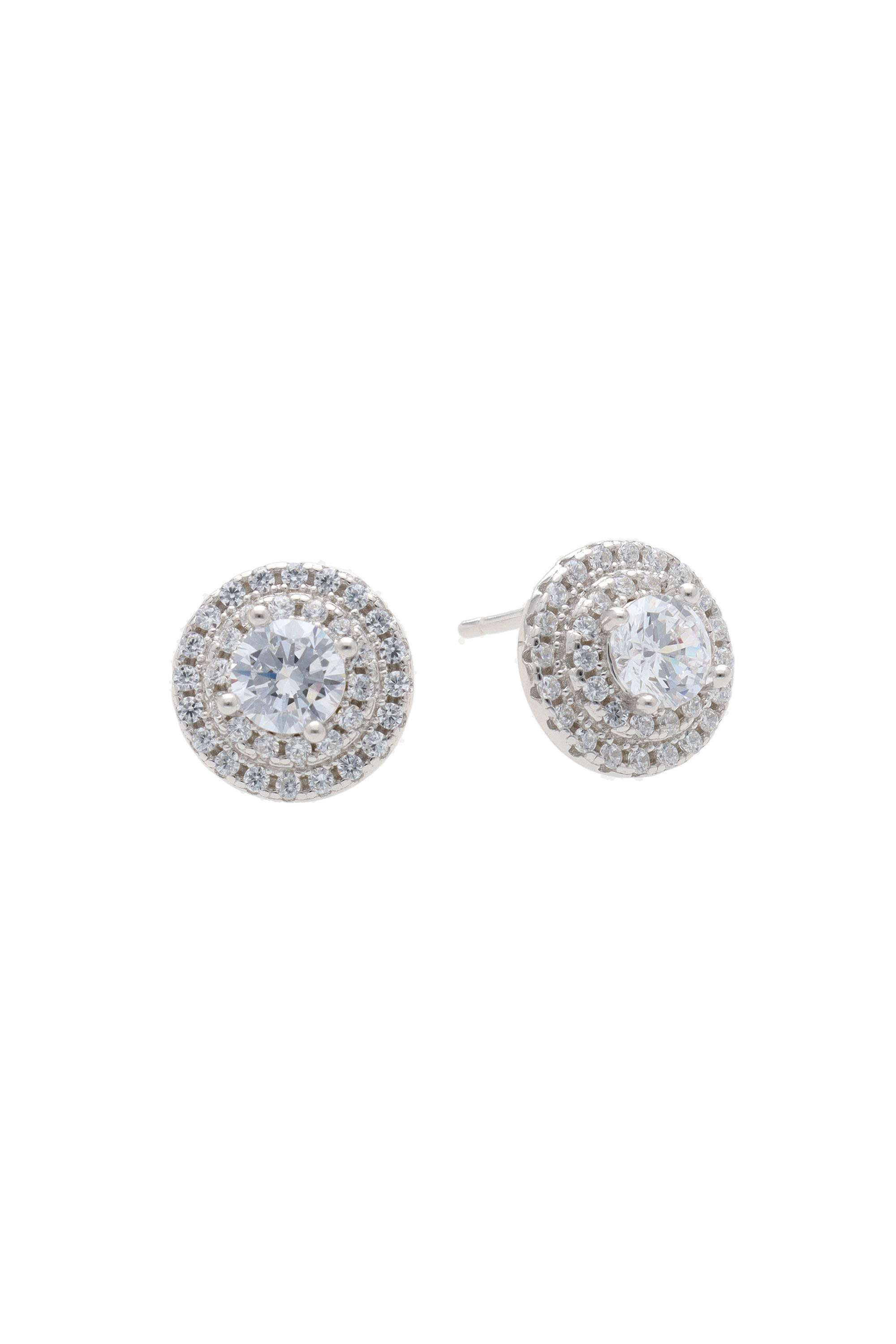 Silver-Casual-Wear-Women-Halo-Hoop-Tops-Earrings