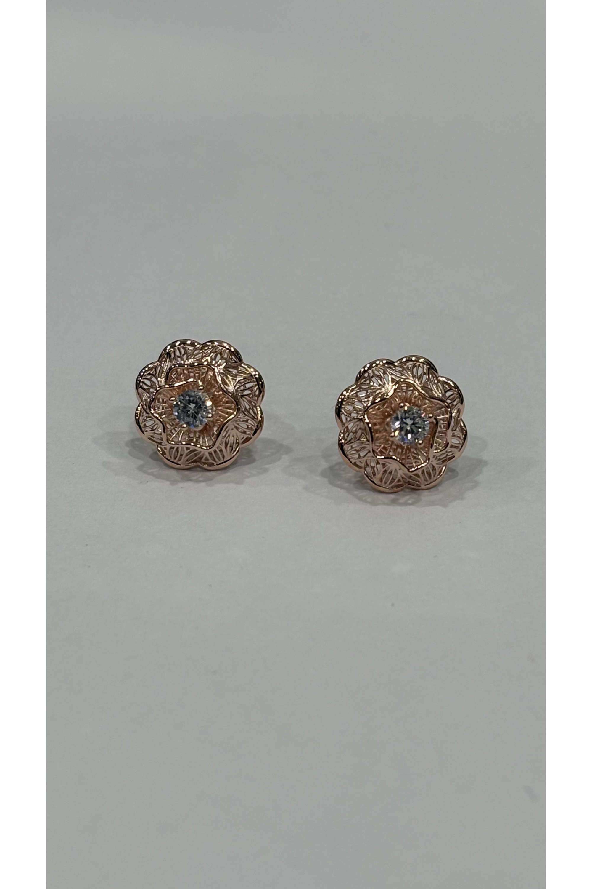 Rose-Gold-Collection-Silver-Casual-Wear-Women-Graceful-Pearl-Tops-Earrings