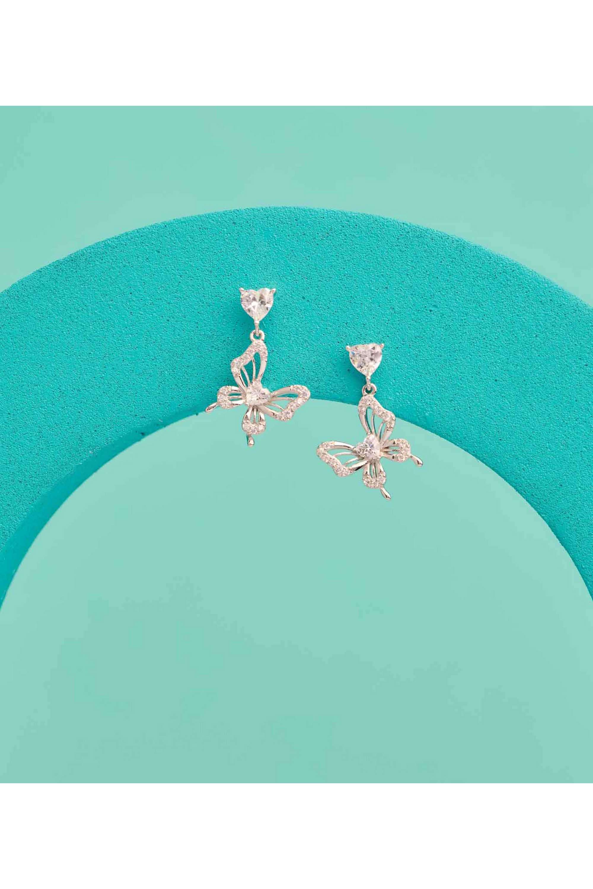 Silver-Casual-Wear-Women-Earrings-Blossom-Crown-Top