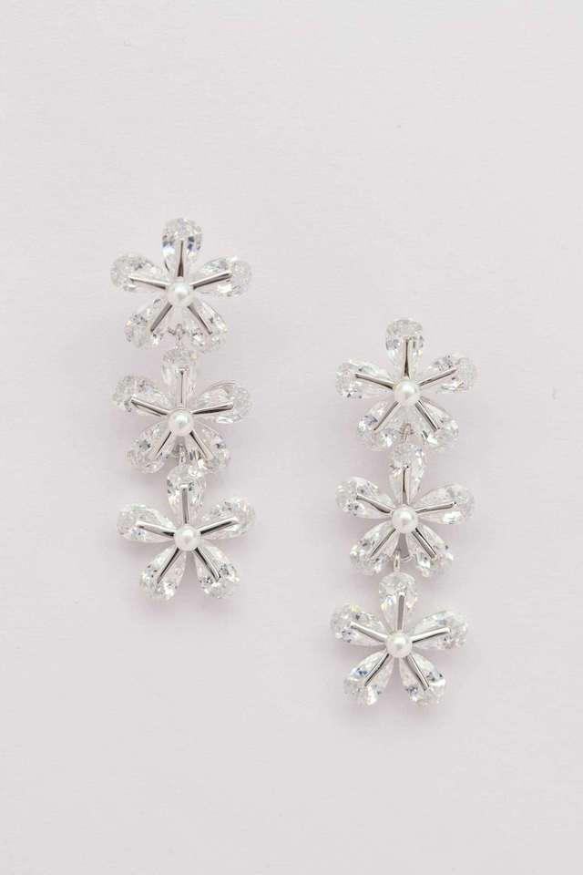Silver-Stone-Flower-Earrings