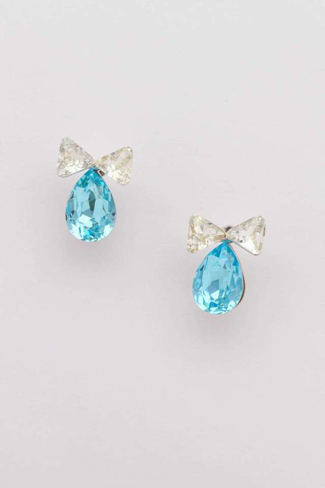 Silver-Blue-Bow-Earrings