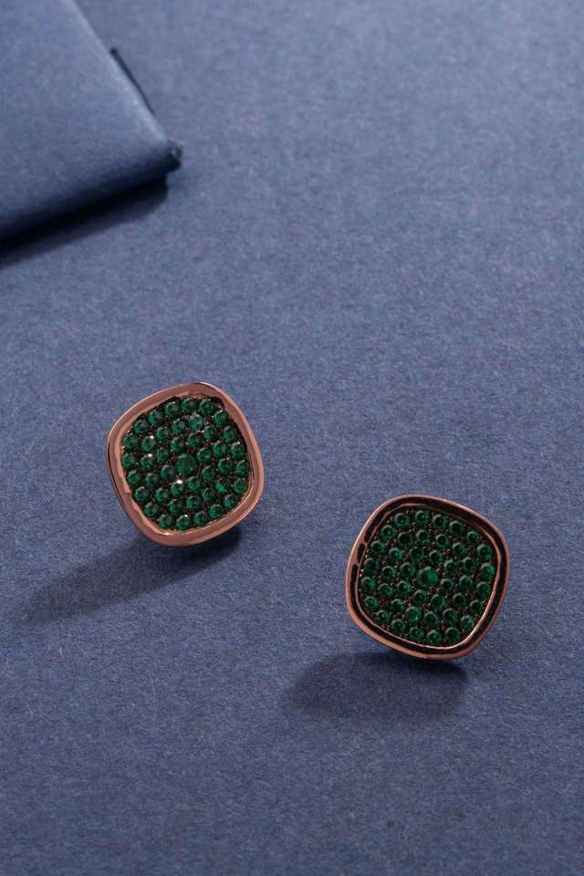 Silver-Green-Stone-Earrings