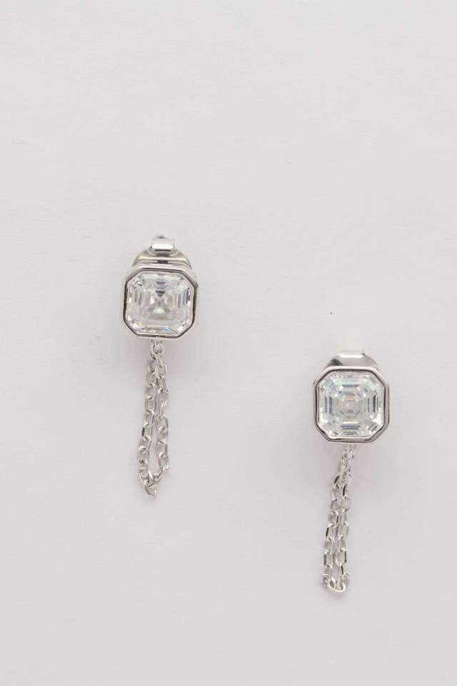 Silver-Stone-Duochain-Earrings