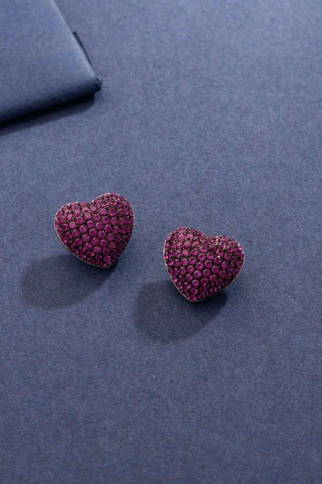 Silver-Purple-Heart-Earrings