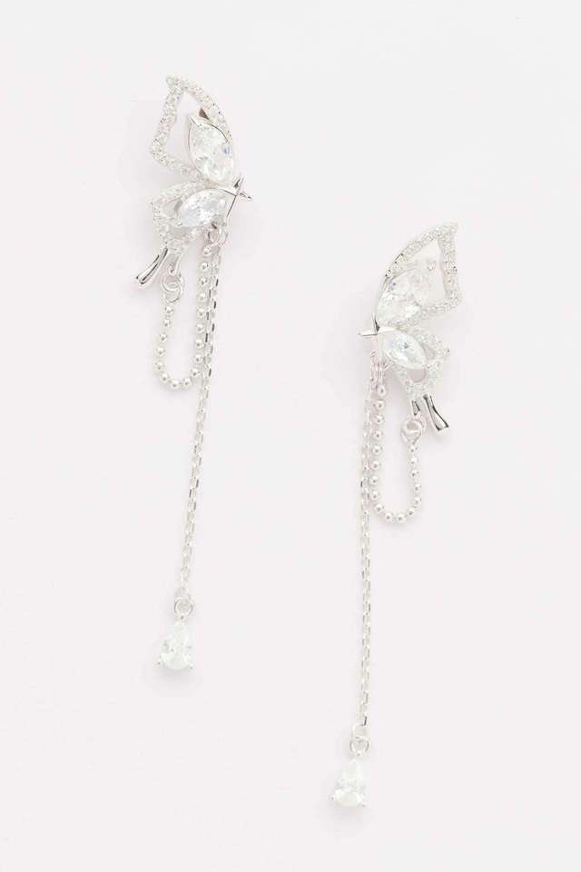 Silver-Flying-Butterfly-Earrings