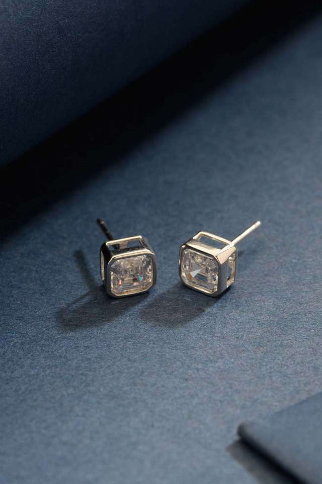 Silver-Cube-Studs