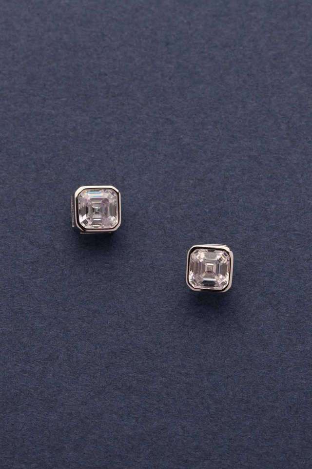 Silver-Cube-Studs