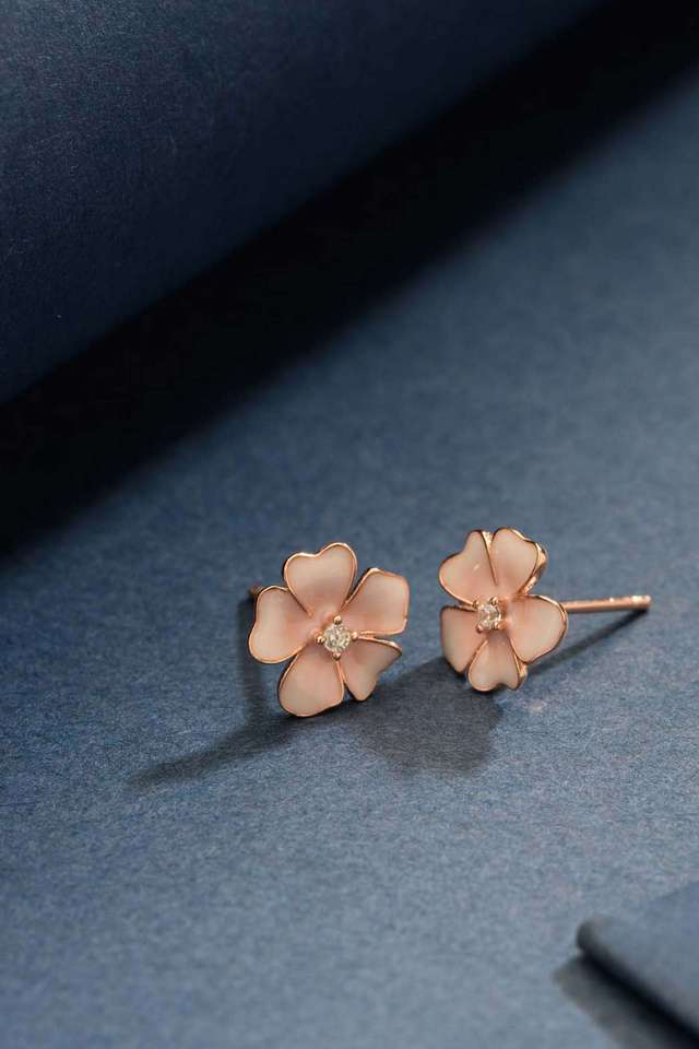 Rose-Gold-Mini-Plumeria-Studs