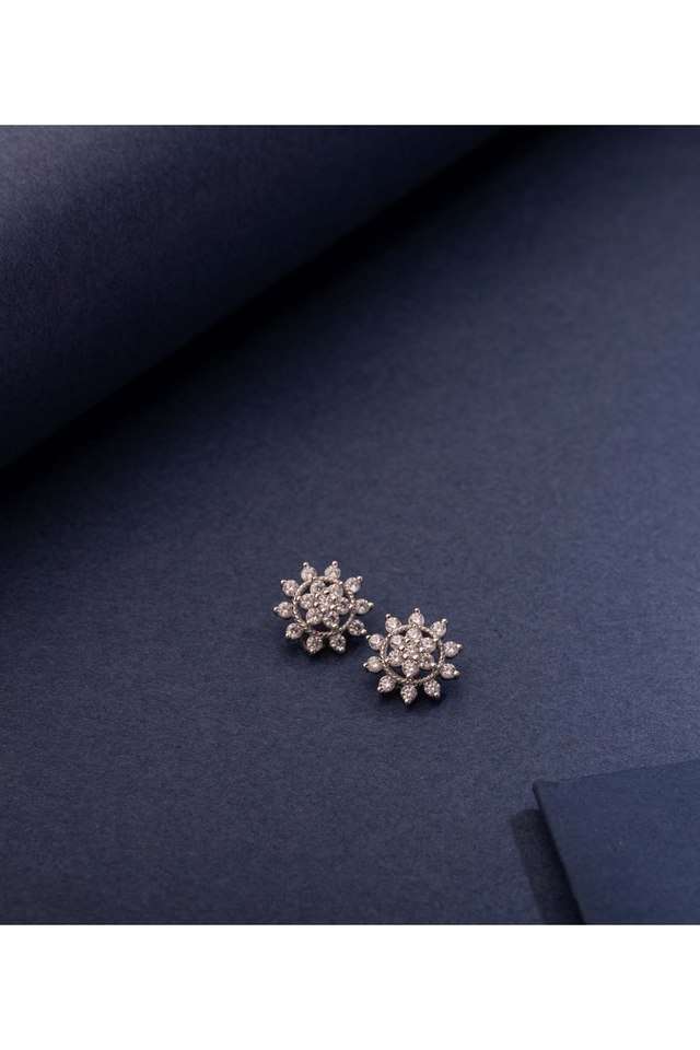 Silver-Diamond-Shape-Studs
