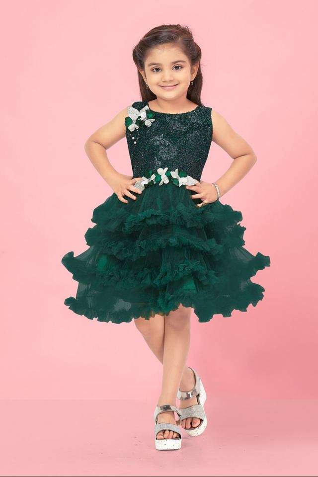 slim fit dress slacks NEW Bobo Choses Cup of Tea Kids Dress Dark Green main image 1