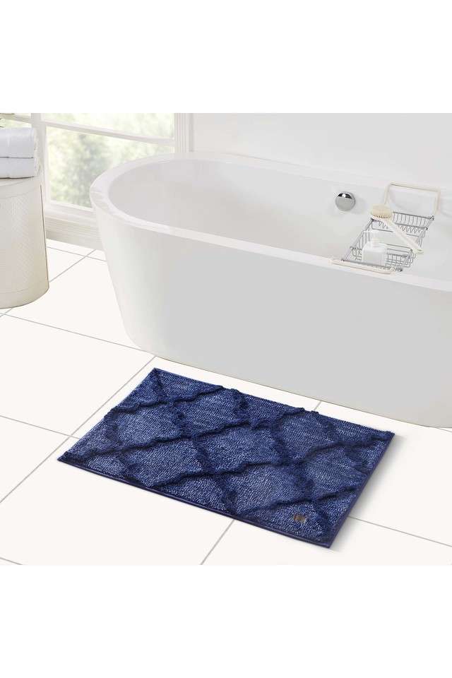 Anti-Skid-Super-Absorbent-Taksim-Bathmat-50-x-80-cm---Navy/Light-Blue