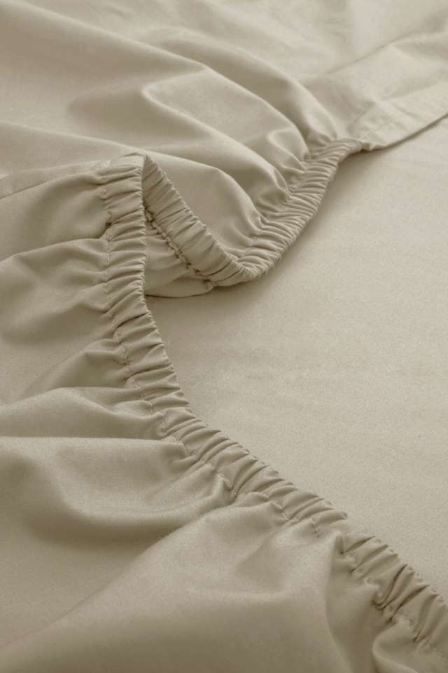 Colorart-Slumber-Solid-Nomad-200-TC-Cotton-Double-Fitted-Sheet-With-2-Pillow-Case