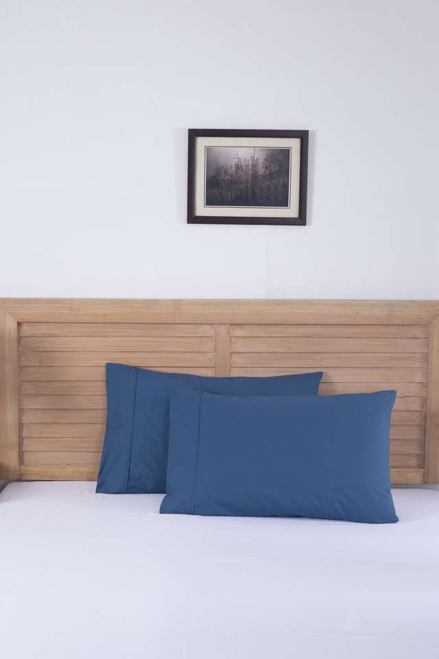 Colorart-Slumber-Solid-Saxsony-Blue-200-TC-Cotton-Standard-Pillow-Case-Set-Of-2