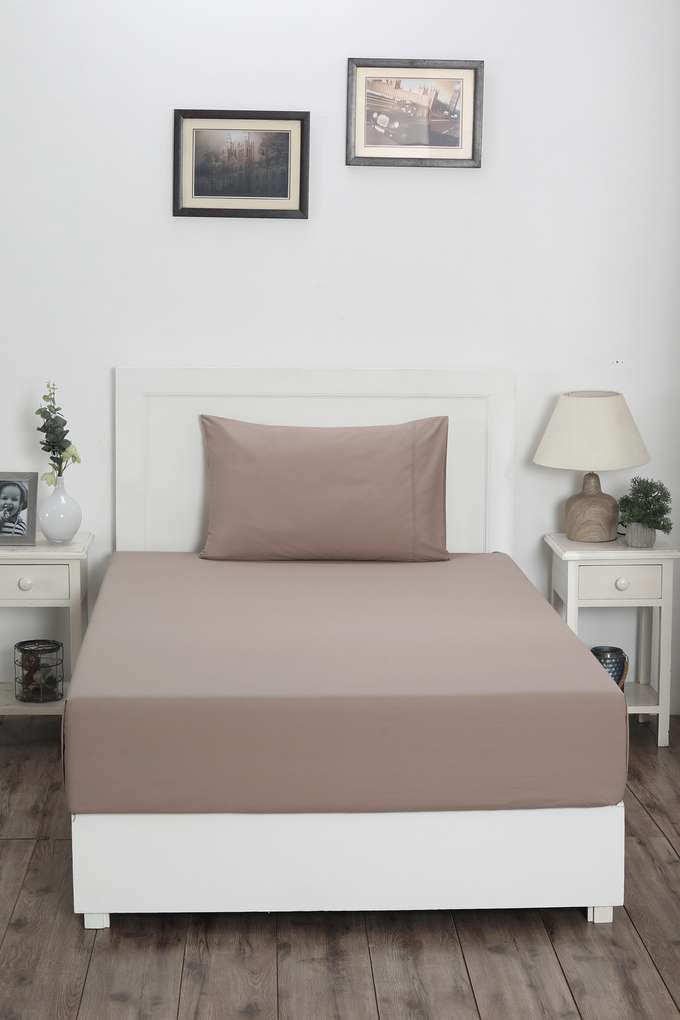 Colorart-Slumber-Solid-Nomad-200-TC-Cotton-Single-Bed-Sheet-With-1-Pillow-Cover