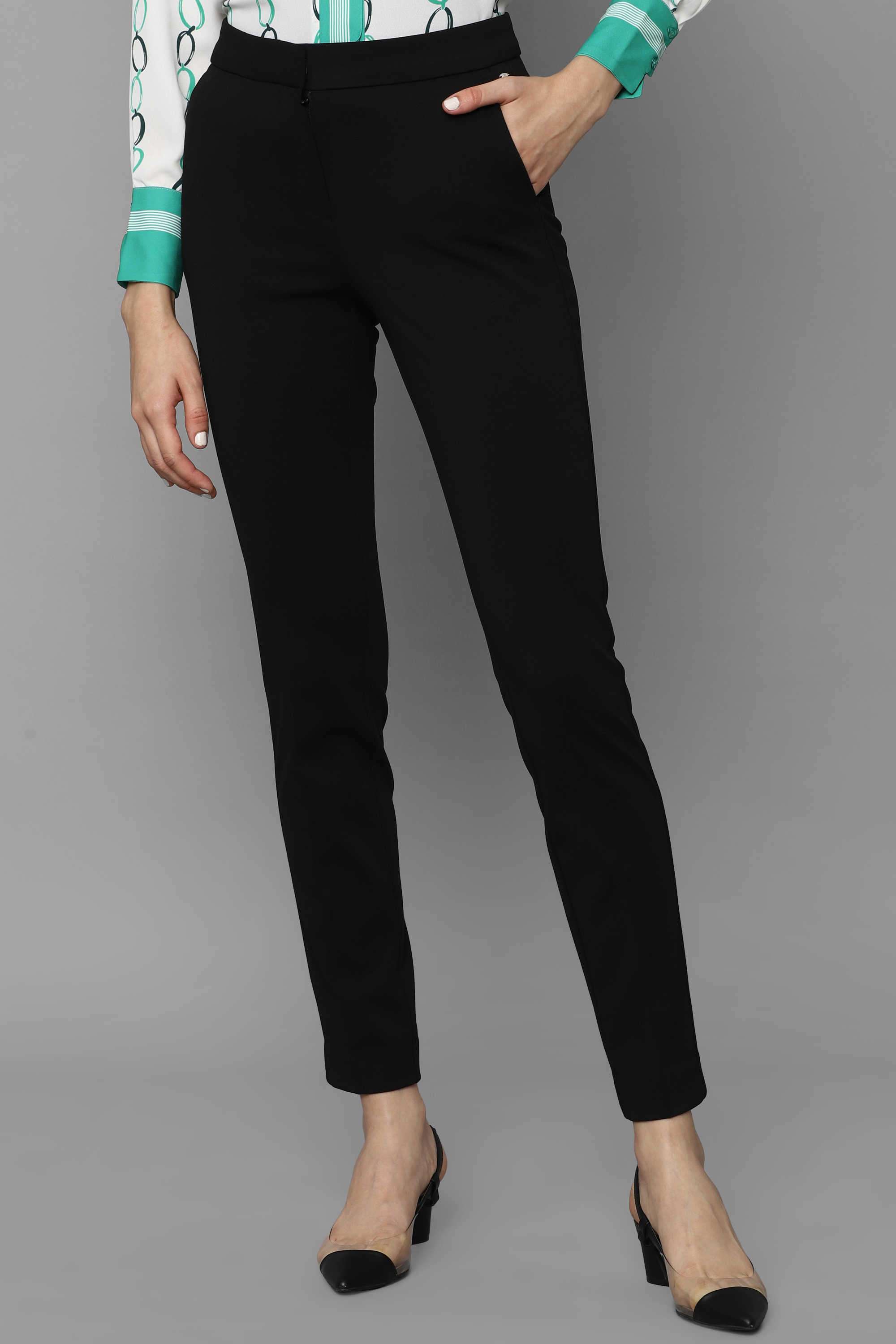 Solid-Regular-Fit-Polyester-Women-s-Formal-Wear-Trousers
