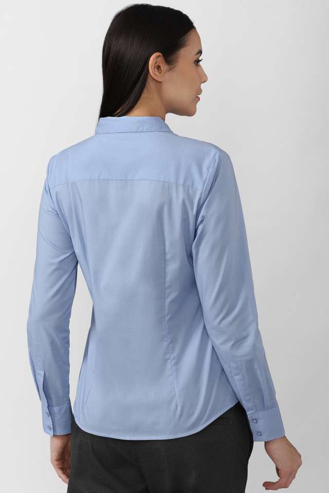 Solid-Collared-Cotton-Women-Formal-Wear-Shirt