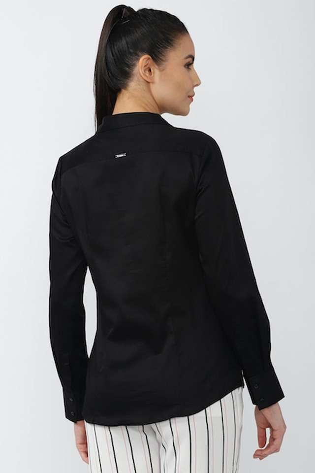 Solid-Collared-Cotton-Women-Formal-Wear-Shirt