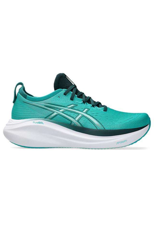 Buy Asics Teal GEL-NIMBUS 27 Synthetic Fiber Men's Sports Shoes