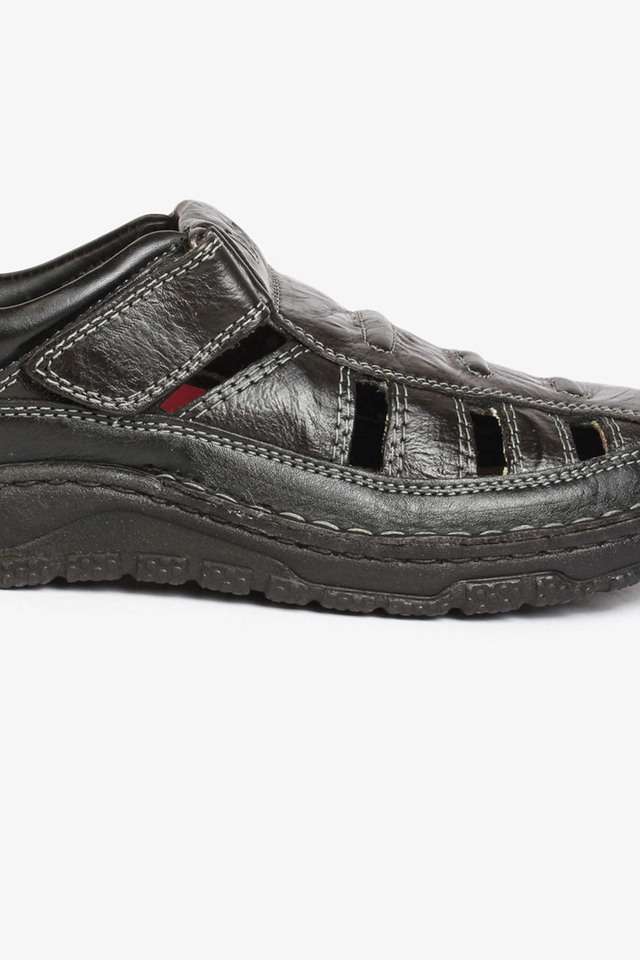 Buy Lee Cooper Black Leather Slipon Mens Sandals Shoppers Stop