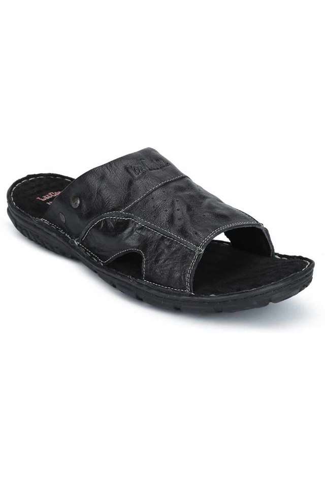 Buy Lee Cooper Black Leather Regular Slipon Mens Sandals