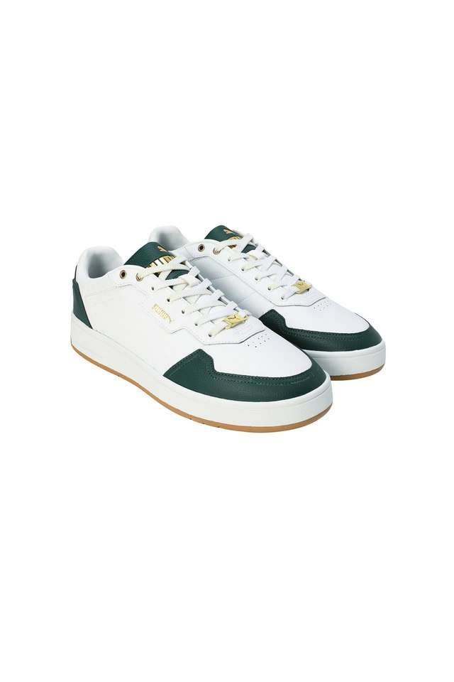 Buy Puma White Court Classic Lux Leather Lace Up Men's Sneakers