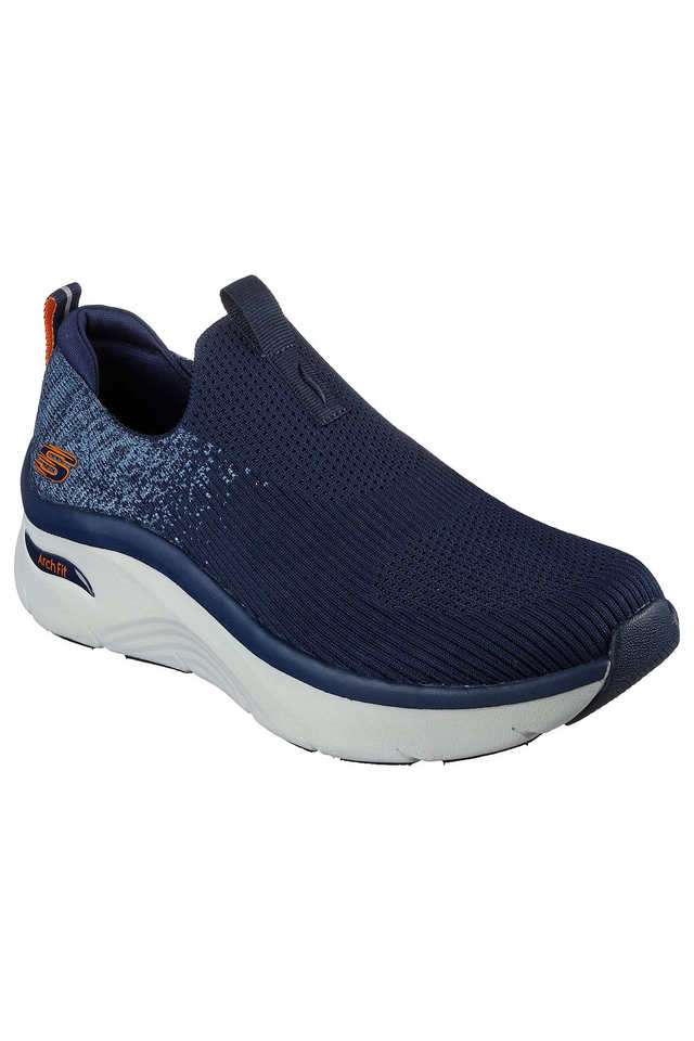 Buy Skechers Navy Synthetic Slip-on Men's Casual Shoes Shoppers Stop