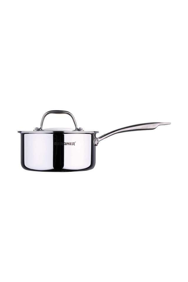 Argent-Triply-Stainless-Steel-Saucepan-with-Stainless-Steel-Lid -16-cm -1.6-Litres -Induction-Base -Silver