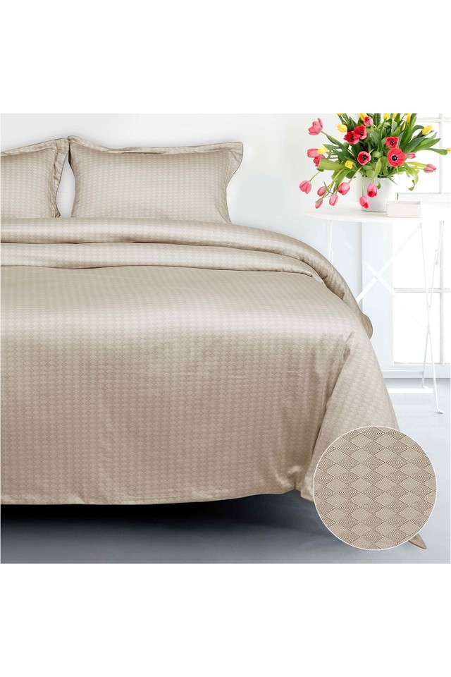 Yogalife-Tokyo-Cotton-500-TC-King-Bed-Sheet-with-2-Pillow-Covers---02-Sepia