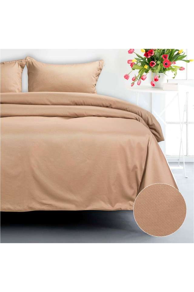 Yogalife-Tokyo-Cotton-500-TC-King-Bed-Sheet-with-2-Pillow-Covers---05-Sepia