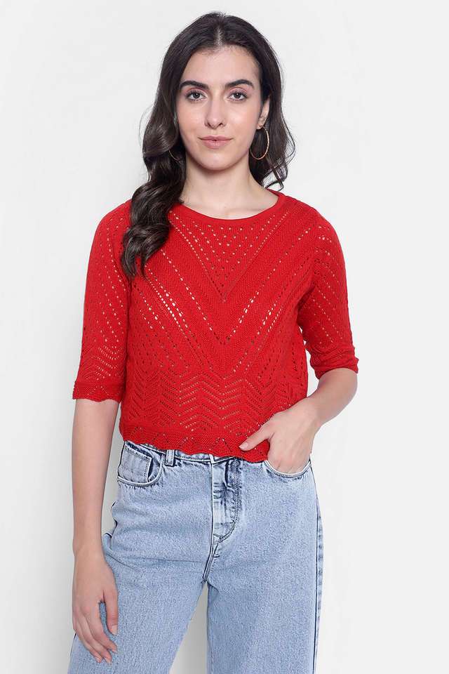crimsoune club Textured Round Neck Acrylic Women Sweater-picture-31
