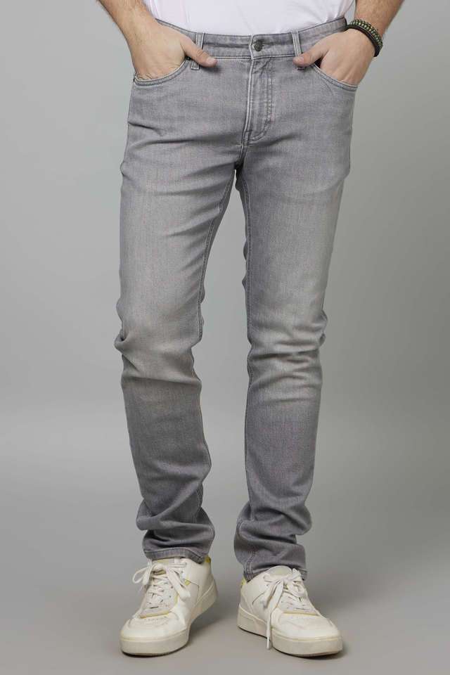 Mid-Wash-Polyester-Cotton-Slim-Fit-Men-s-Jeans