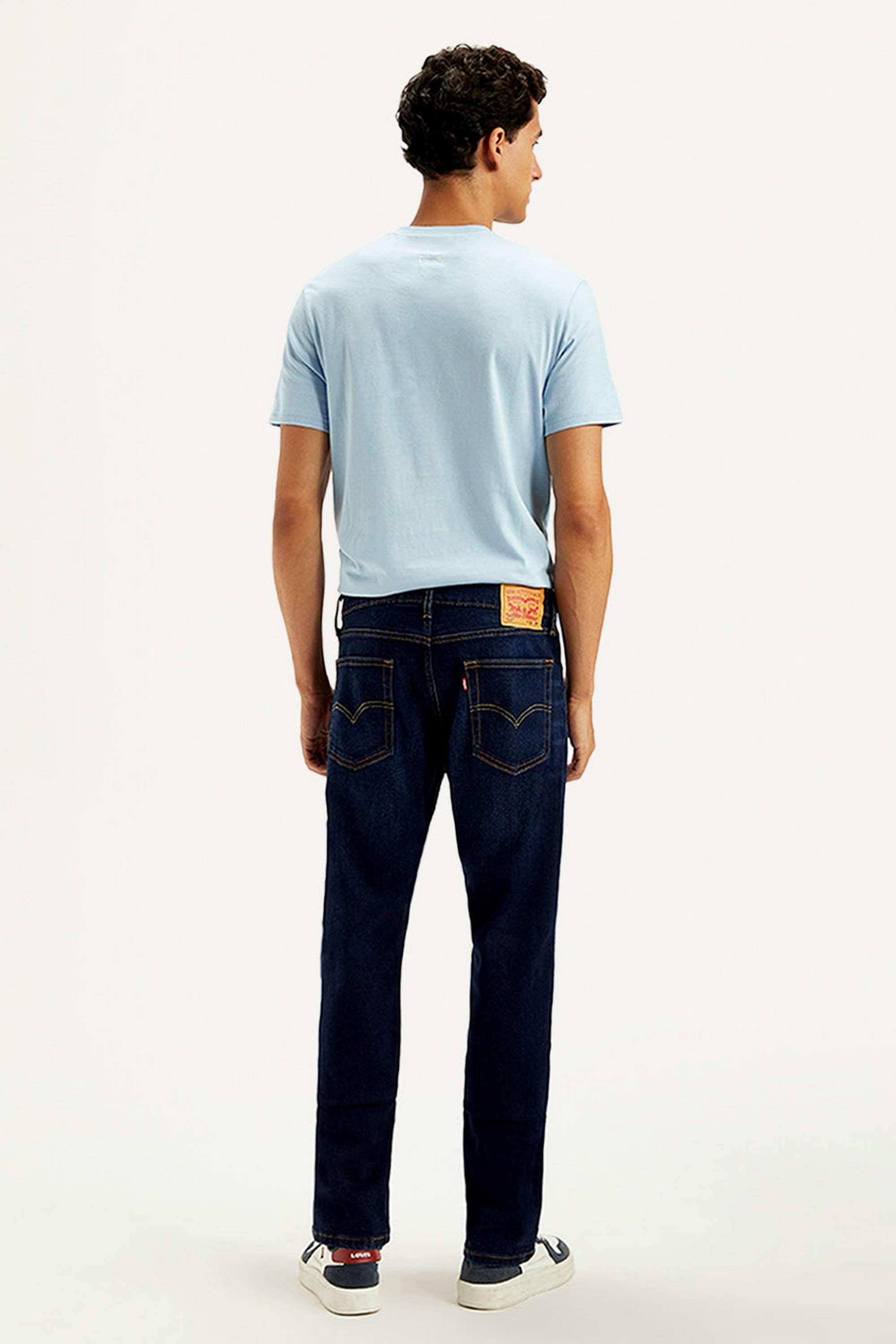 Light-Wash-Cotton-Blend-Straight-Fit-Men-Jeans