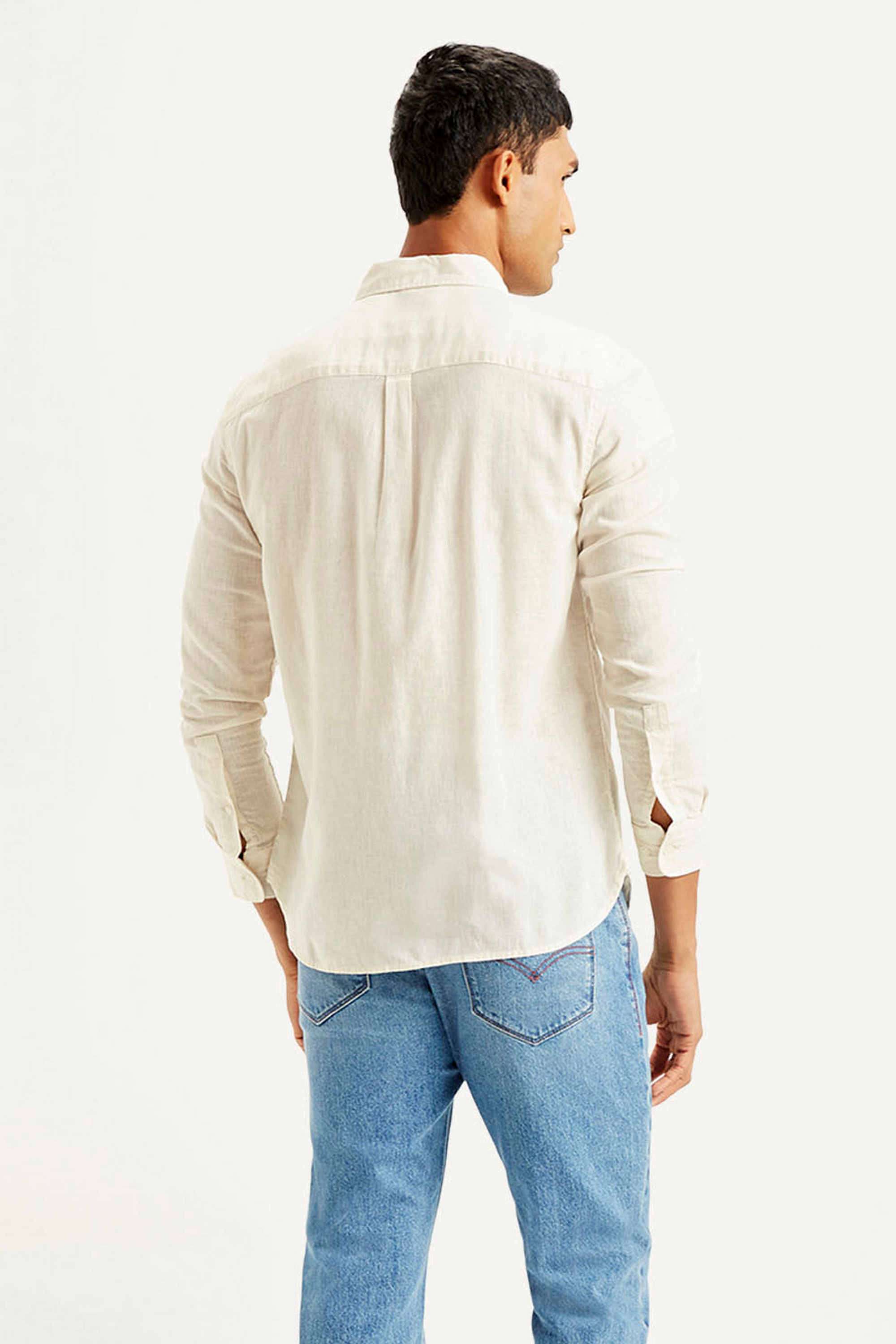 Solid-Cotton-Linen-Blend-Regular-Fit-Men-s-Shirt