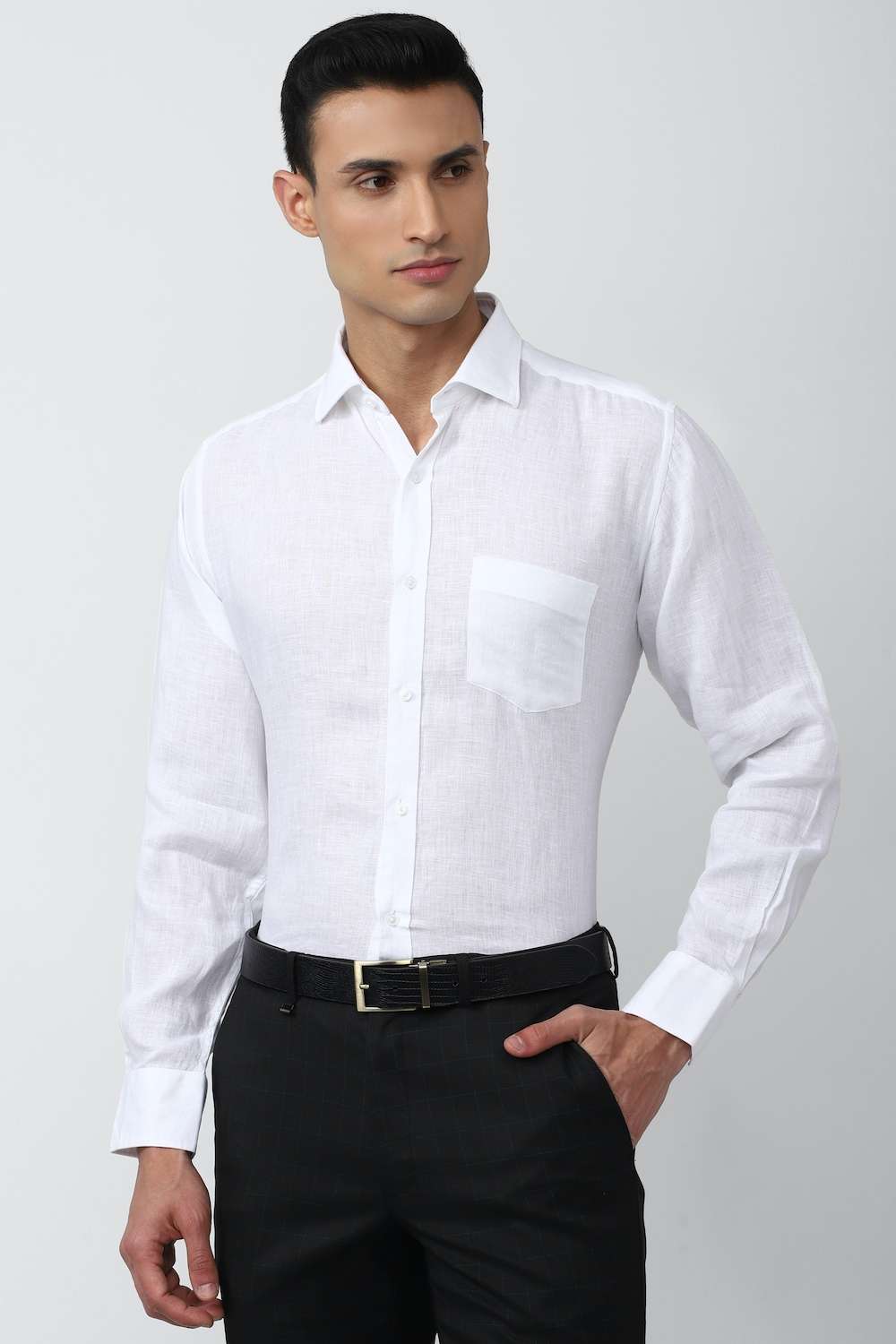 Solid-Linen-Slim-Fit-Men-s-Formal-Wear-Shirt