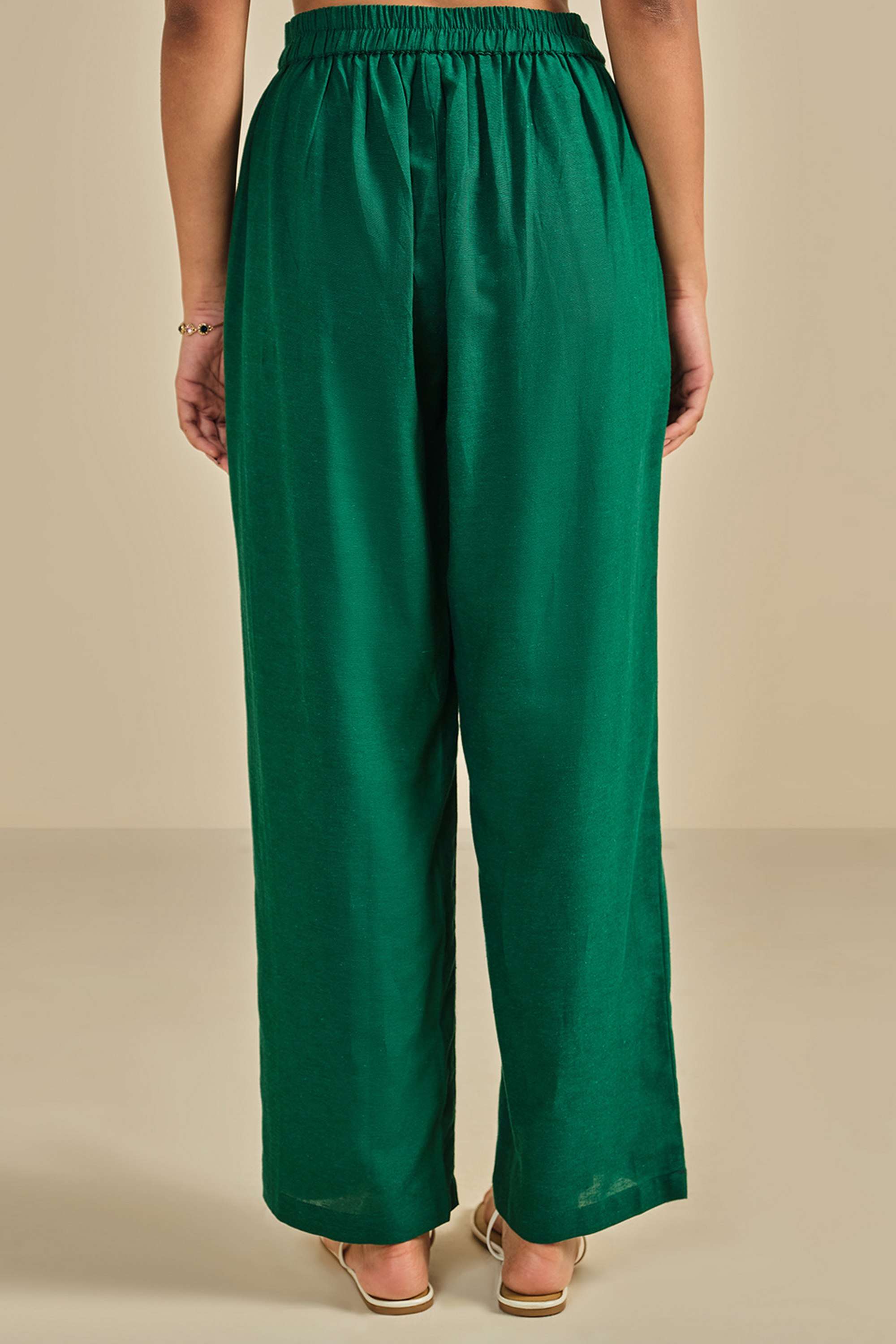 Solid-Regular-Fit-Viscose-Blend-Women-s-Formal-Wear-Pants