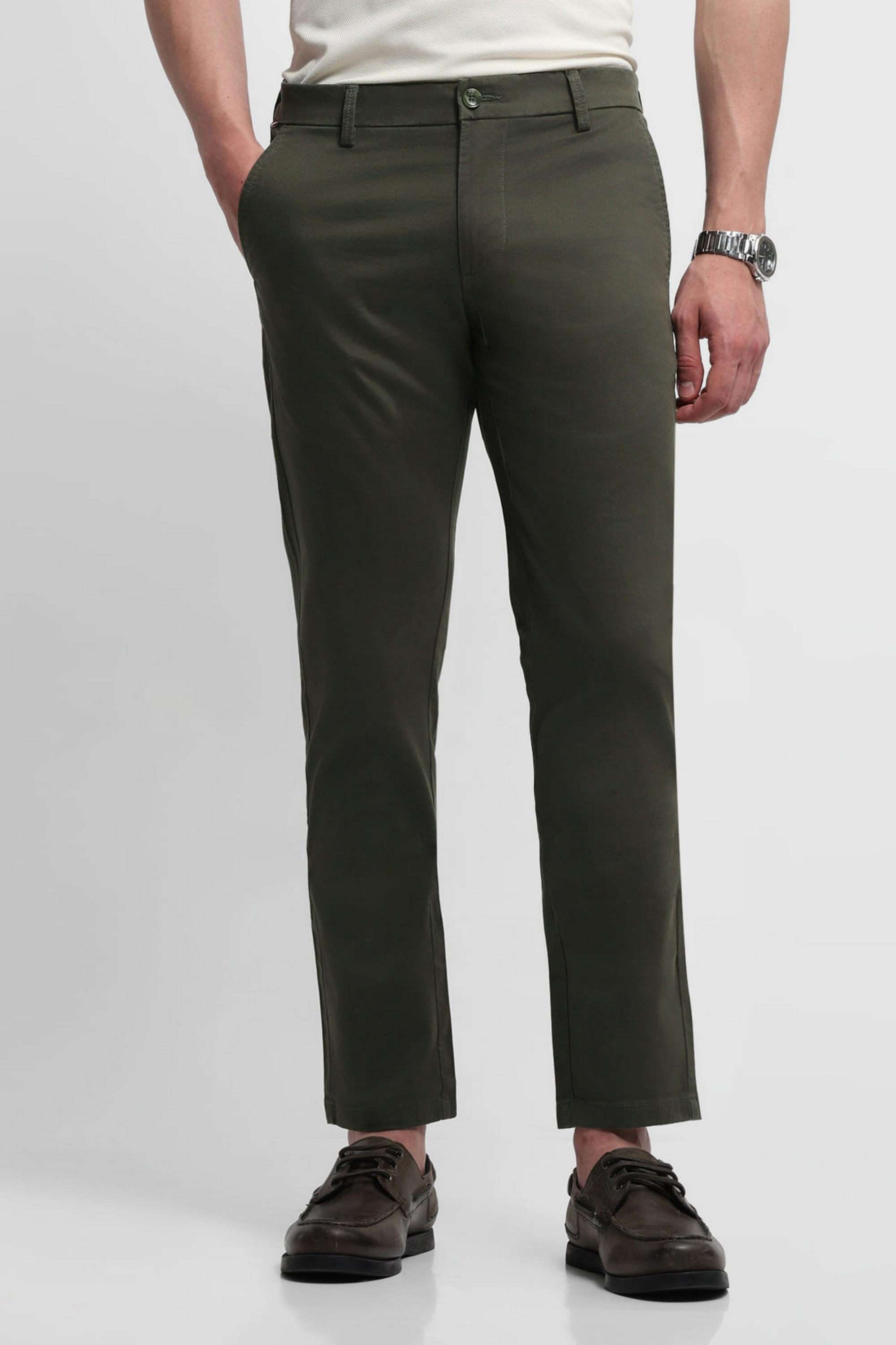Solid-Cotton-Slim-Fit-Men-s-Casual-Trousers