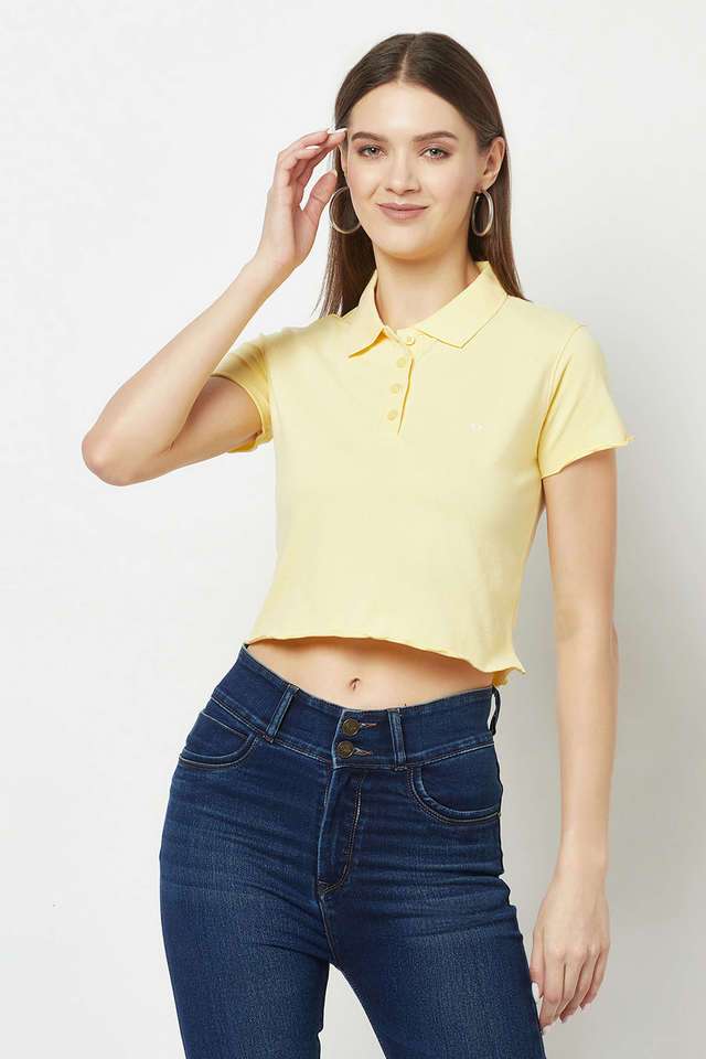 crimsoune club Solid Cotton Blend Polo Women T-Shirt-picture-38
